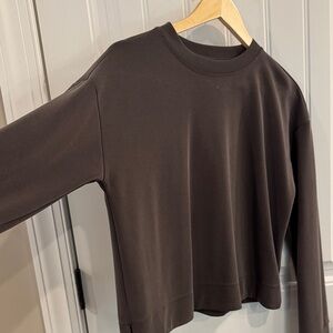 Athleta Seasoft Crewneck Sweatshirt - Size M, Color - Truffle